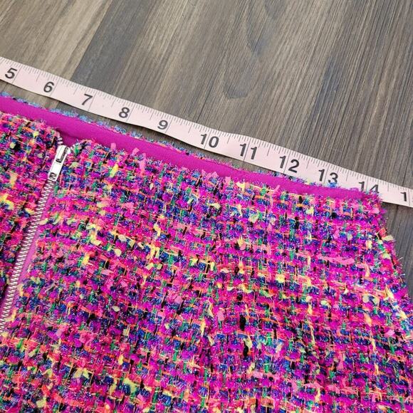 NWT Pinch Women's Mini Skirt Size L Pink PVC Tweed Back Zipper - Picture 6 of 8